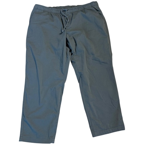 LL Bean Womens Green Pants stretch Tie Waist Flannel Lined Chino Coolmax  XXL - Picture 1 of 12